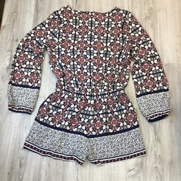 Umaee Multi Blue/Red and White Short Romper Size M - Picture 2 of 5